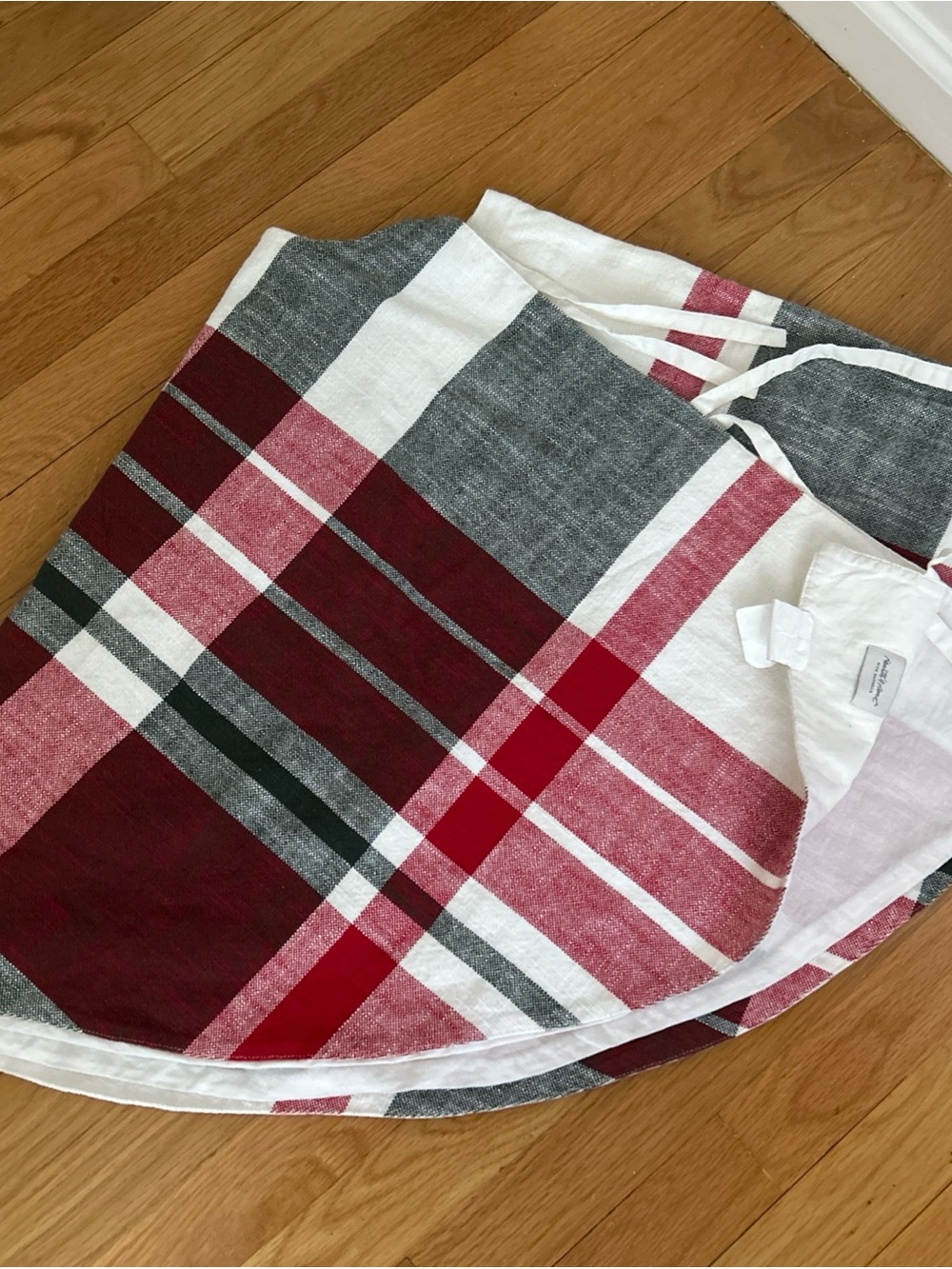 Hearth & Hand Magnolia  Target Tartan Cotton Holiday Tree Skirt Red White Green